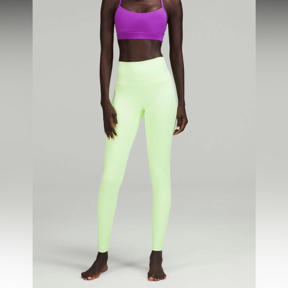 Lululemon 28" Faded Zap (Bright Neon Green) Align Leggings- Size 8